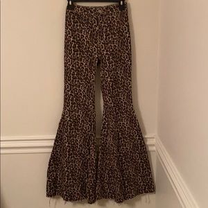 Free people leopard flares